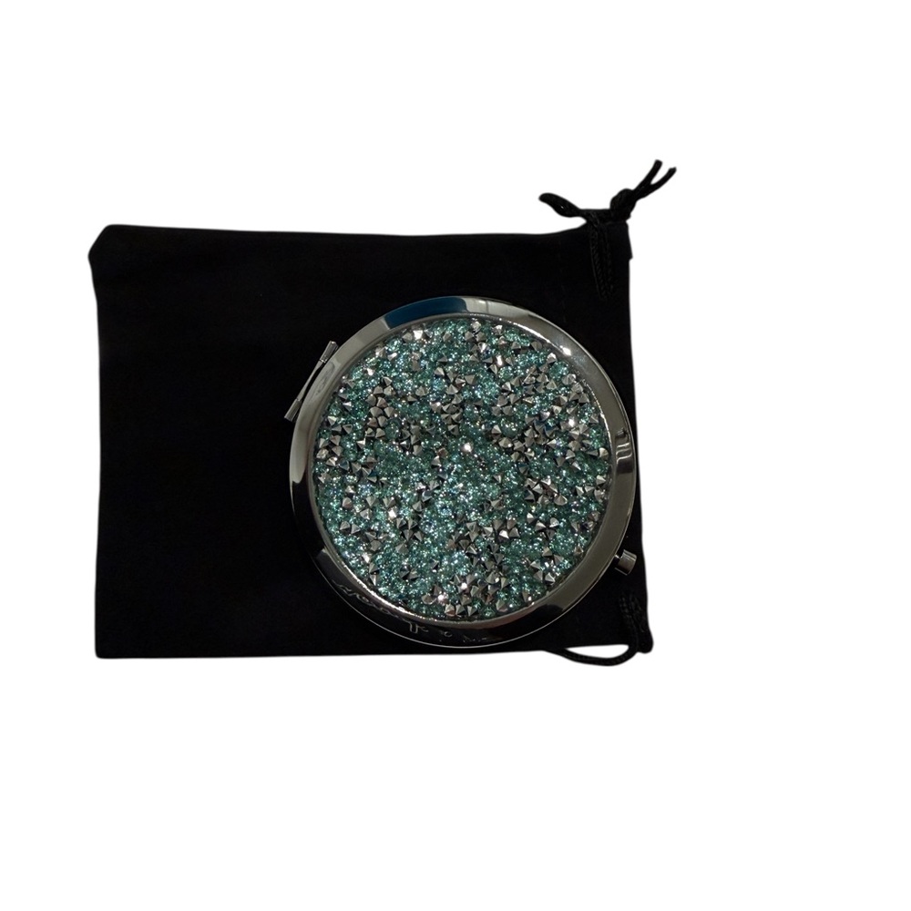 Mint Green Silver Compact Mirror - image 3